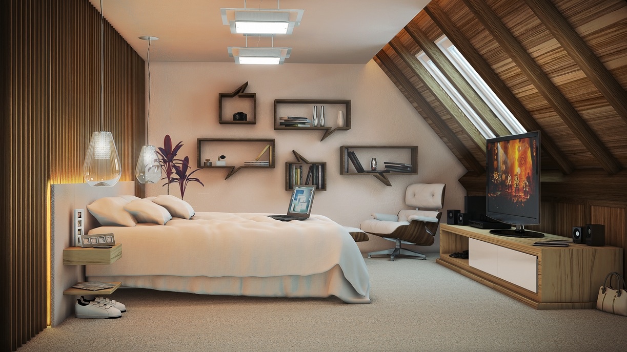 Mẫu thiết kế phòng ngủ đẹp với chất liệu gỗ