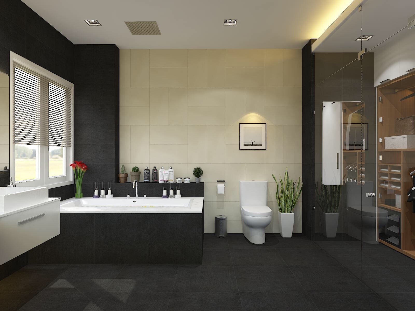 Thiết kế nội thất phòng tắm và nhà vệ sinh đẹp, hiện đại