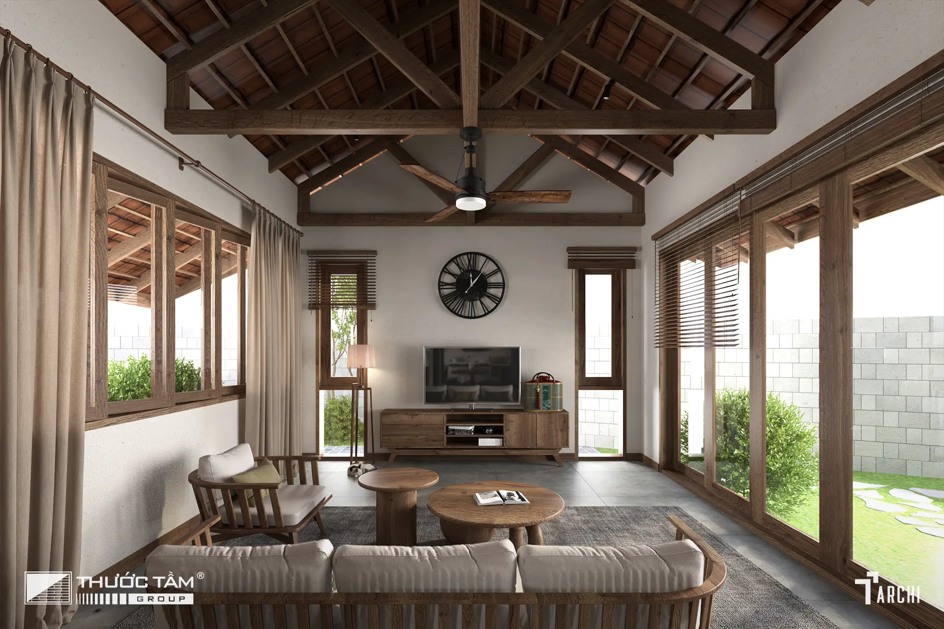 Phòng khách đóng vai trò trung tâm sinh hoạt và thư giãn.