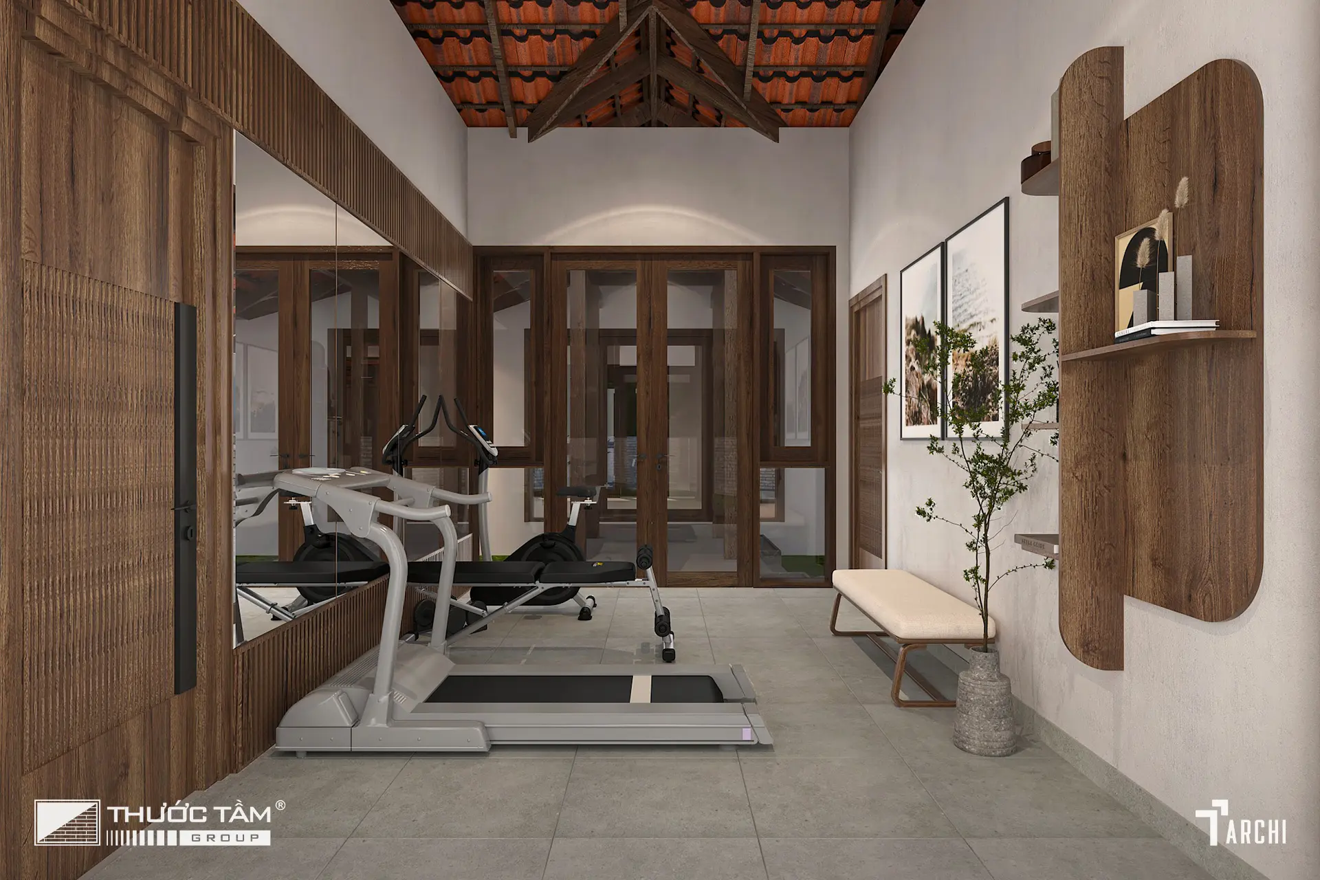 Không gian gym tại nhà của Ha's House.