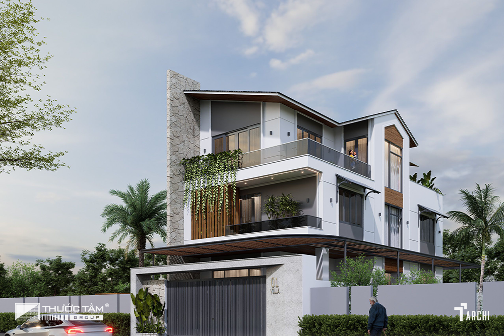 Kiến trúc biệt thự Sola Villa hiện đại tinh tế từ vật liệu và ánh sáng.